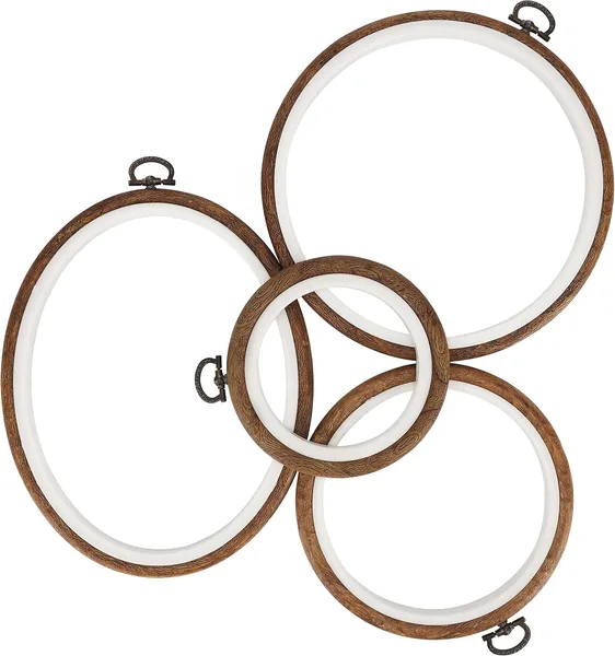 Curtzy — Set de 4 cerceaux plastique broderie en 4 tailles