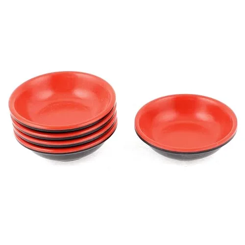 sourcingmap Ramequins ronds en céramique pour sauce soja, rouge, lot de 5