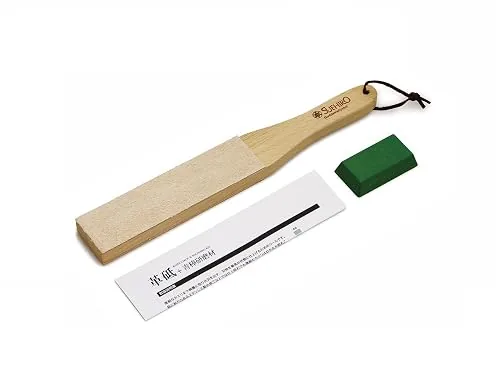 Suehiro Strop japonais en cuir, 31 cm, avec pâte verte