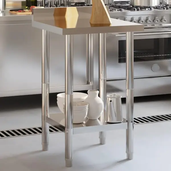 Table inox compacte 55x55 plan de travail pâtisserie antibactérienne