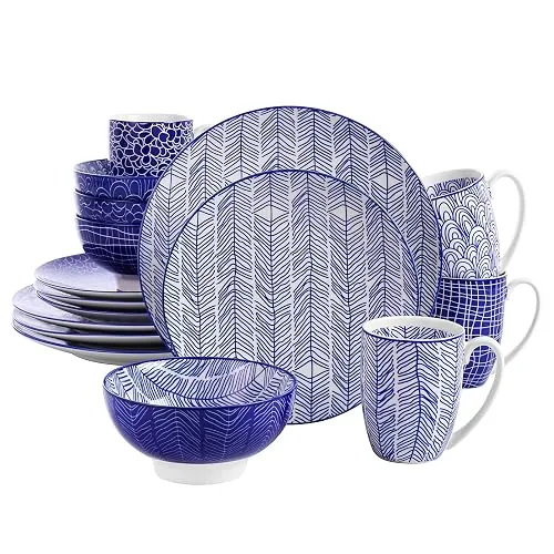 vancasso Série Takaki, service de table en porcelaine, 16 pièces pour 4 personnes