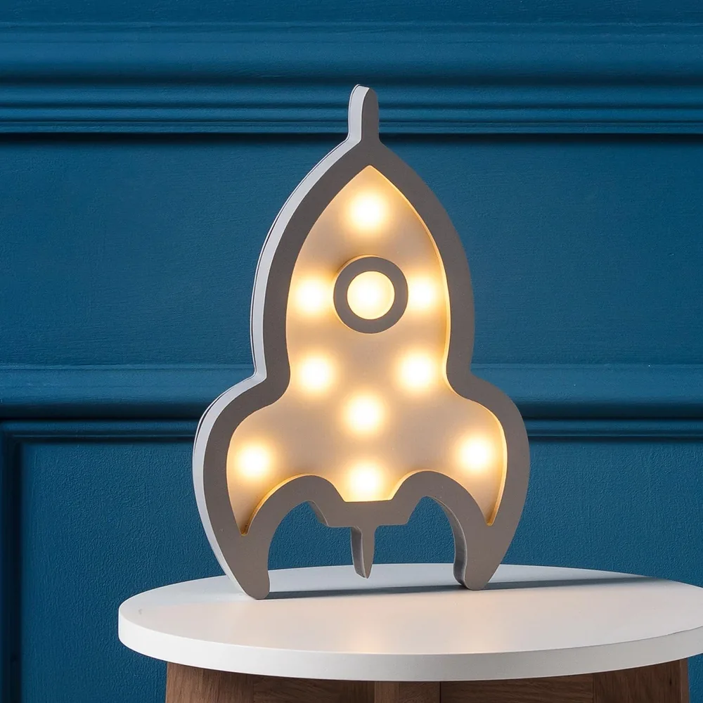 Veilleuse fusée LED à piles Lights4fun enfant décoration chambre
