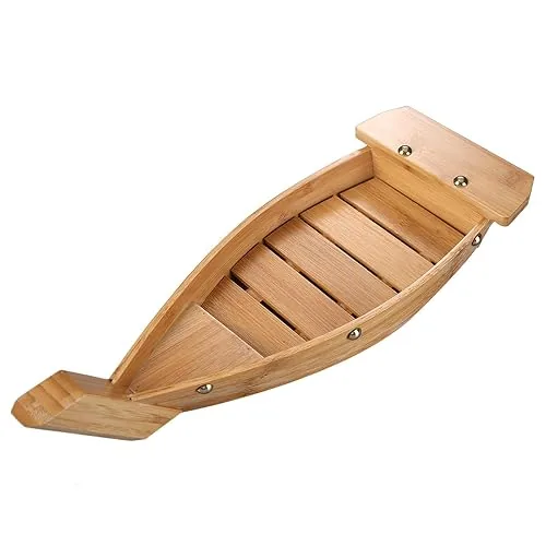 Winiaer Plateau de service à sushi en bois naturel, 40 cm