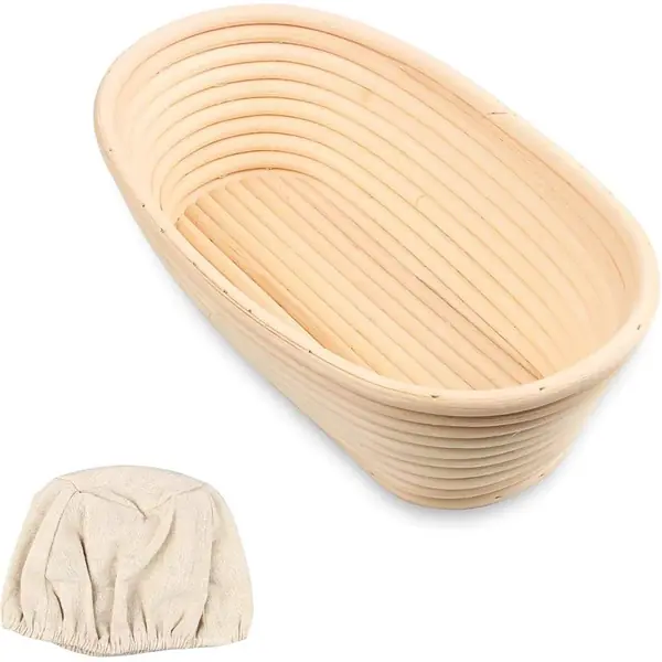 Banneton oval XDKS 27 cm en rotin pour pain au levain fermentation longue