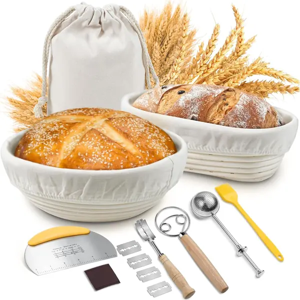 Sopito kit 2 bannetons rotin pain levain 750g avec liner et grattoir