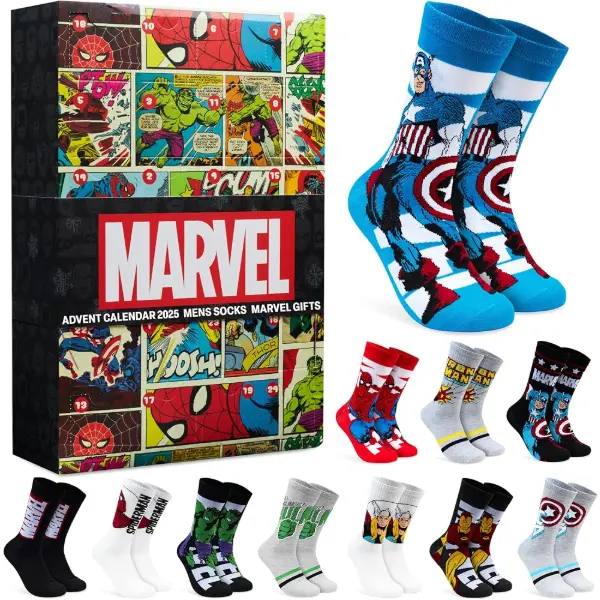 Get Trend — Calendrier de l'Avent Marvel, 24 paires de chaussettes