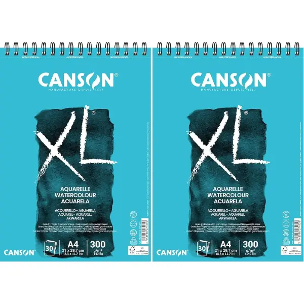 Canson XL Aquarelle, album spiralé A4 de 30 feuilles 300 g