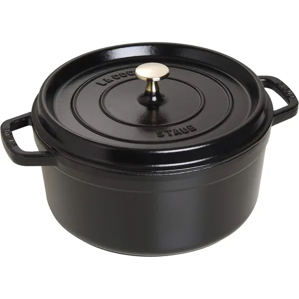 Cocotte en fonte Staub 26 cm noire pour cuisson pain au levain au four