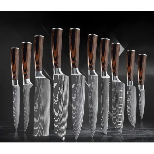 Coffret avec couteau japonais Santoku en acier