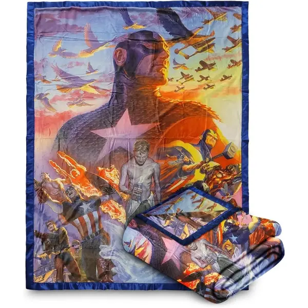 Couverture polaire Marvel Captain America de 152 cm sur le thème de la transformation