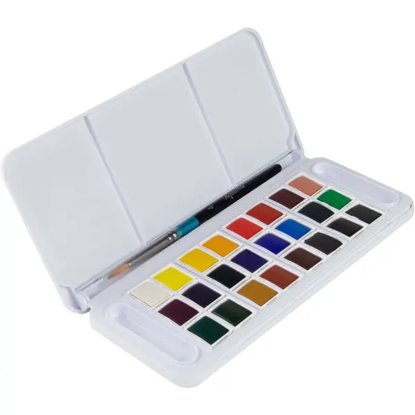 Daler Rowney Aquafine, set de voyage aquarelle 24 demi-godets