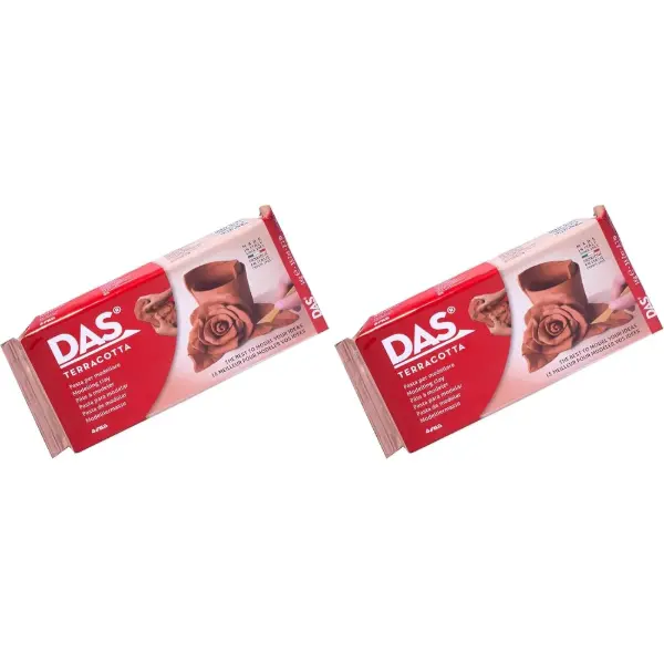 Pain de 1 kg de pâte à modeler autodurcissante DAS de couleur terracotta