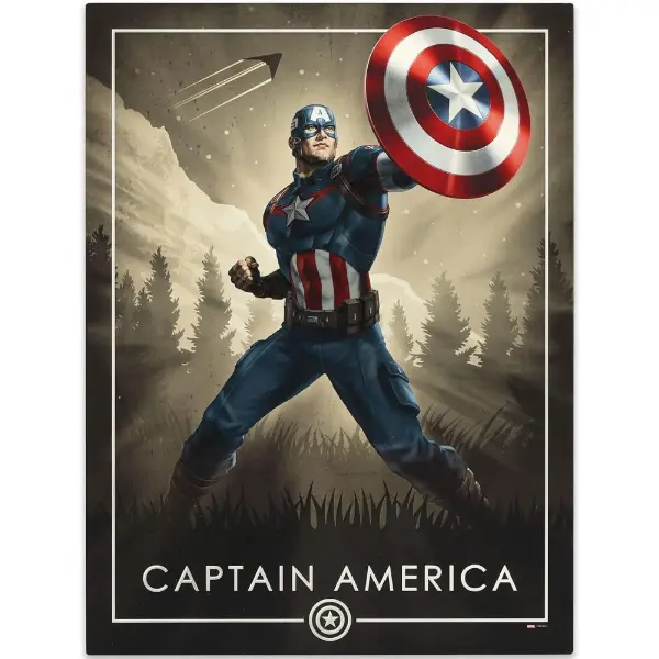Décoration murale encadrée Captain America prête à accrocher