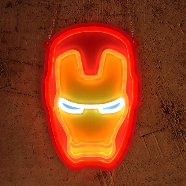 FRIFUN — Panneau néon LED Iron Man pour décoration murale