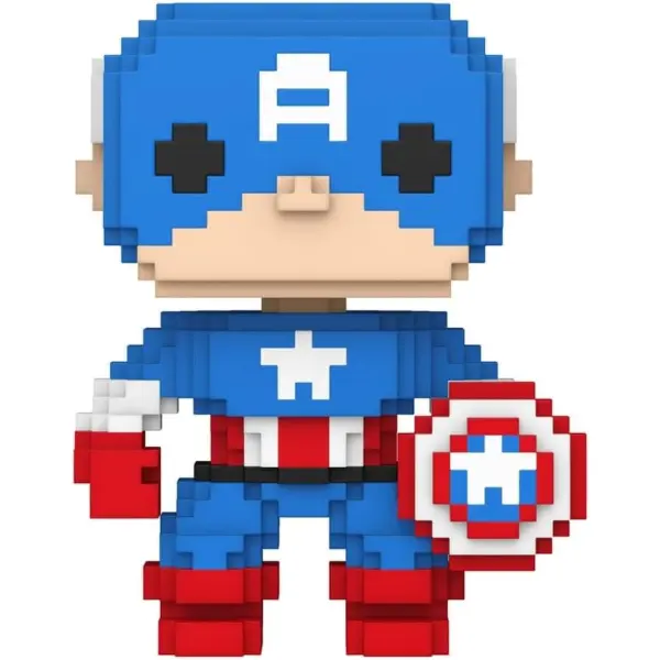 Figurine Funko Pop 8-Bit de Captain America en style pixel rétro