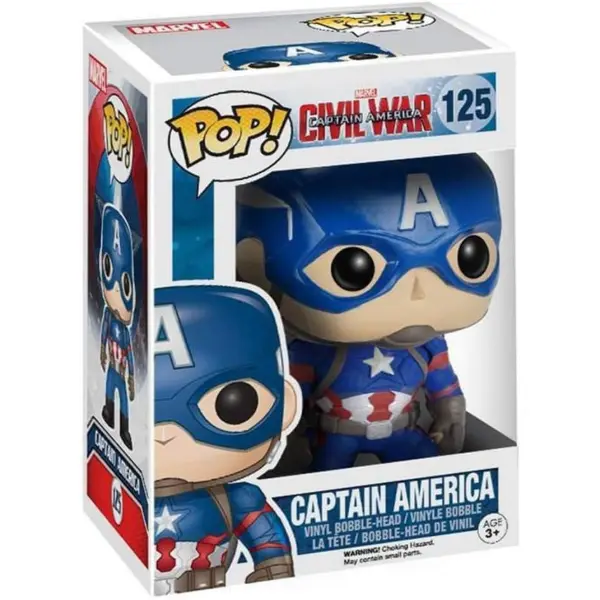 Figurine Funko Pop de Captain America en costume de Civil War