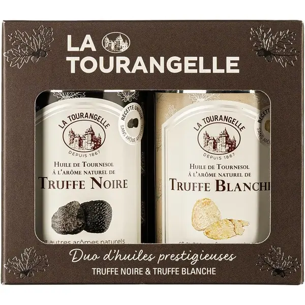 Coffret huile d'olive truffe noire et blanche duo cadeau gastronomique