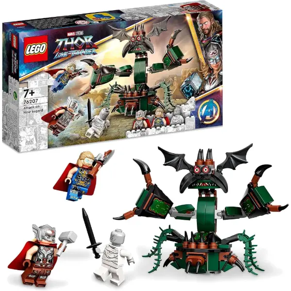 Boîte LEGO 76207 Marvel Attaque sur le Nouvel Asgard avec figurines