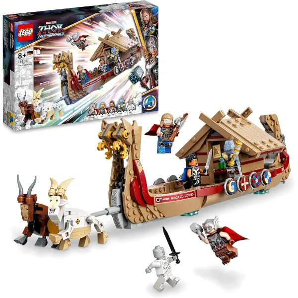 Boîte LEGO 76208 Marvel Le Drakkar de Thor avec minifigurines