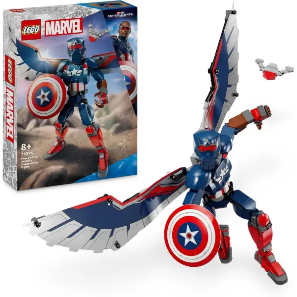Grande figurine LEGO Marvel de Captain America à construire, articulée