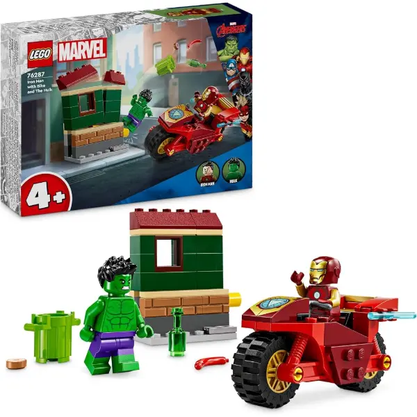 LEGO Marvel — Iron Man avec une moto et Hulk