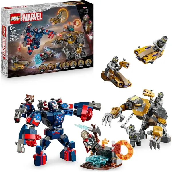 Boîte LEGO Marvel Thor contre les Chitauri d'Avengers Endgame