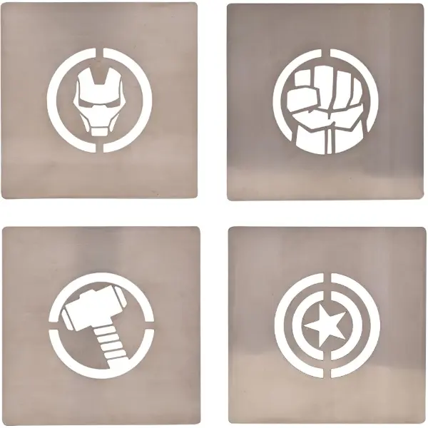 Marvel Avengers — Lot de 4 dessous de verre en métal — idée cadeau Avengers