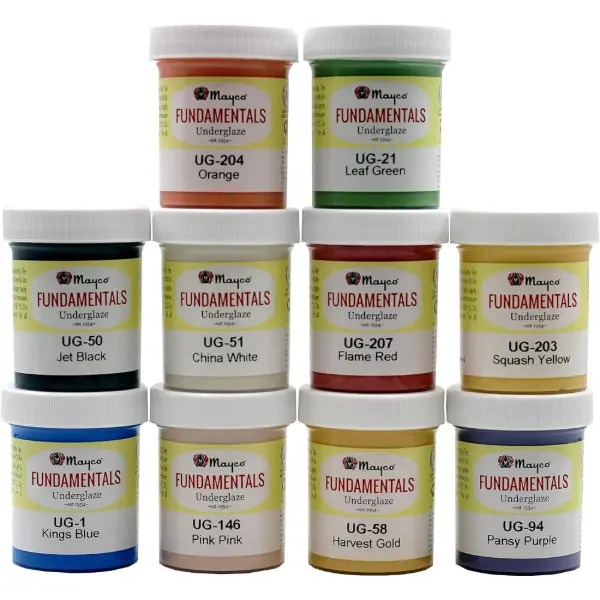 Lot de 10 pots de sous-vernis Mayco Underglaze de couleurs assorties