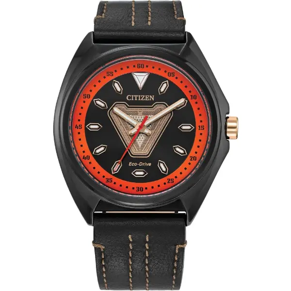 Citizen Eco-Drive Marvel — Montre Tony Stark 63, cuir noir