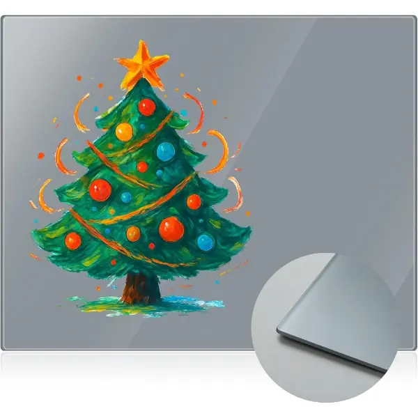 Palette rectangulaire en verre trempé gris pour artiste