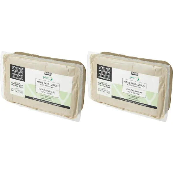 Pain d'argile sans cuisson Pébéo Gédéo grise de 1,5 kg pour modelage et poterie
