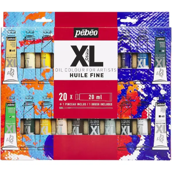 Pébéo Huile Fine XL, coffret de 20 tubes de peinture à l'huile
