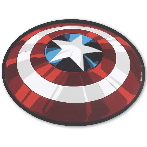 Plaque murale en métal avec le bouclier de Captain America en relief