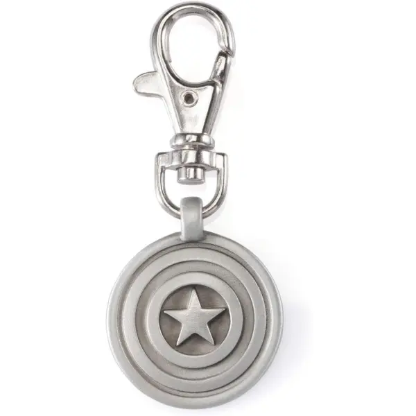 Porte-clés en étain massif avec l'emblème de Captain America, Royal Selangor