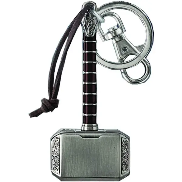 Porte-clés en étain du marteau de Thor équipé d'un clip de ceinture