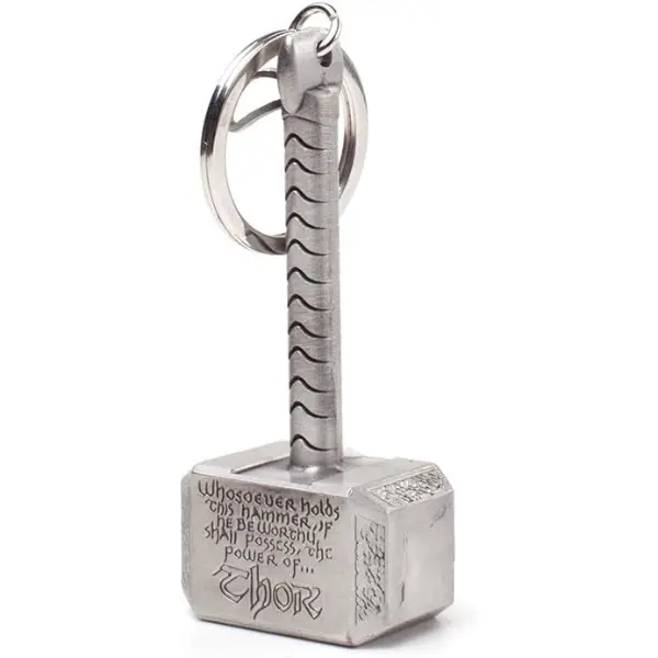 Porte-clés Marvel du marteau Mjolnir en métal massif tridimensionnel
