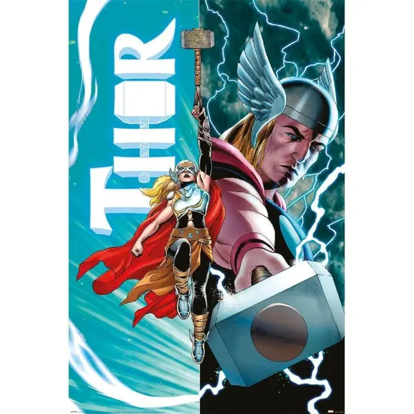Affiche Marvel Thor contre Mighty Thor éditée par Pyramid International