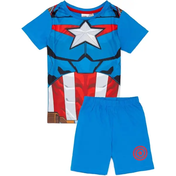Pyjama garçon d'été Captain America avec t-shirt et short