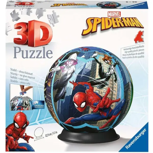 Ravensburger — Puzzle 3D Ball Spider-Man 72 pièces