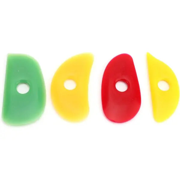 Set de 4 estèques en silicone souples et colorées pour la poterie