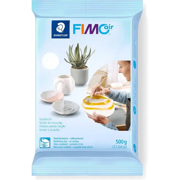 Pain de pâte à modeler Staedtler Fimo air blanche de 500 g séchant à l'air