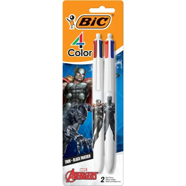 BIC Marvel Avengers — 2 stylos 4 couleurs — idée cadeau Avengers