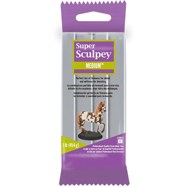 Bloc de pâte polymère Super Sculpey grise pour sculpture et figurines