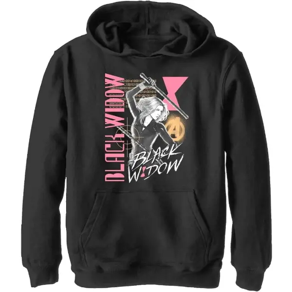 Marvel — Sweat à capuche Black Widow Retro, unisexe enfant