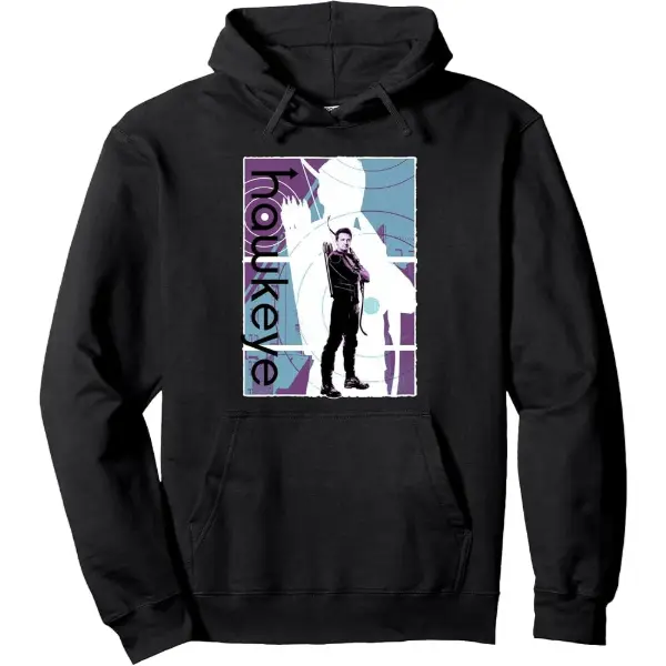 Marvel Hawkeye — sweat à capuche Clint Barton, trame halftone