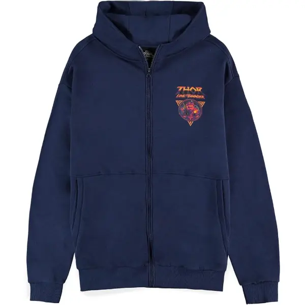 Sweat à capuche zippé bleu marine Marvel Thor de la marque DIFUZED