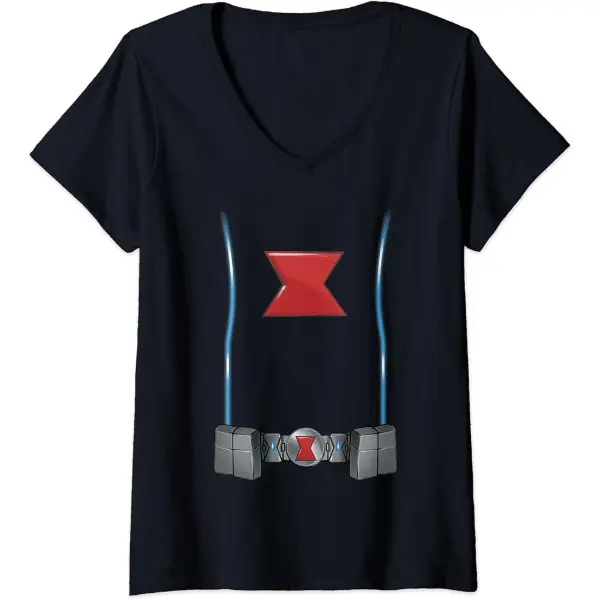 Marvel — T-shirt col V Black Widow Body Costume, coupe femme