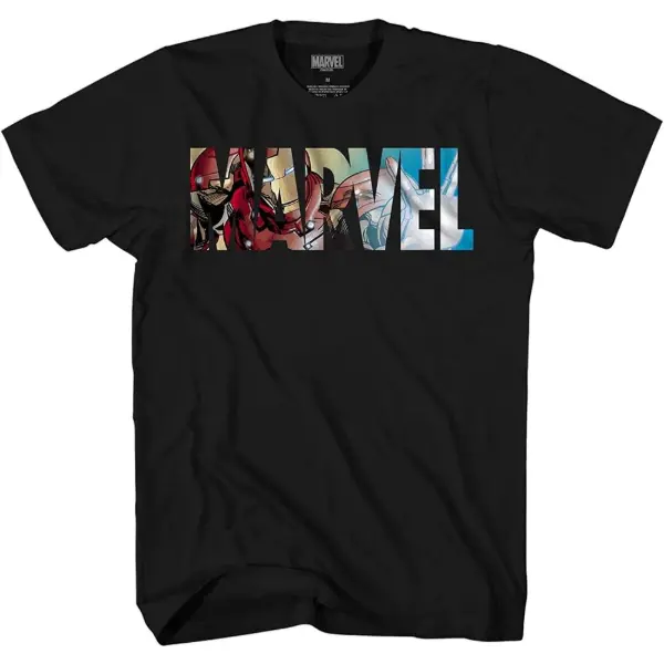 Marvel — T-shirt graphique Iron Man Logo Fill homme, noir