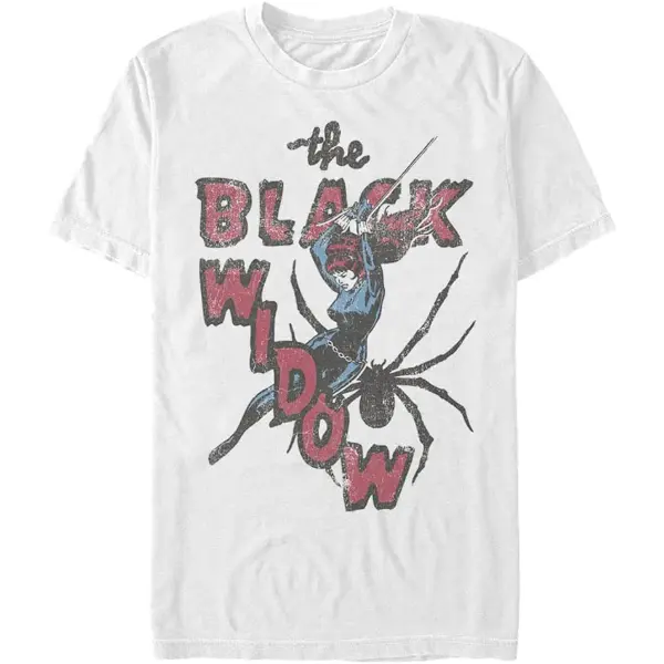 Marvel — T-shirt Thrifted Black Widow, coupe homme