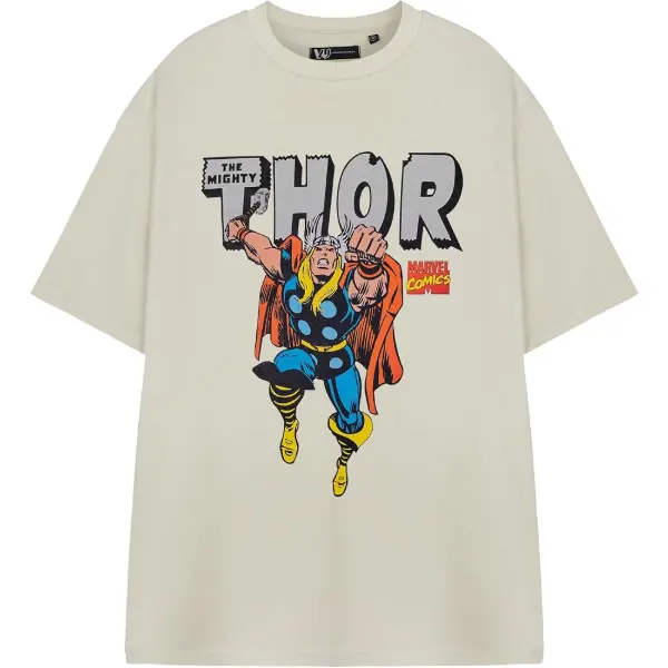 T-shirt clair avec le logo classique Mighty Thor de Marvel Comics